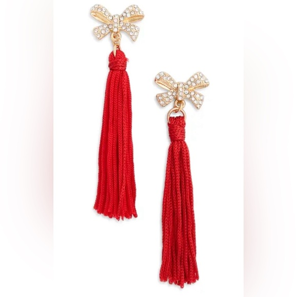 Leith Red and Gold Tassel Earrings - Picture 1 of 3